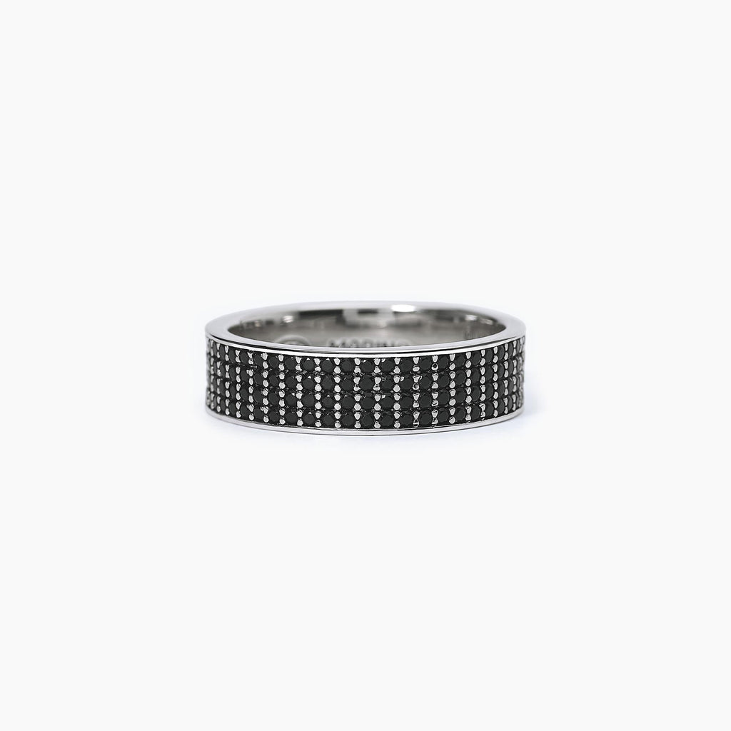 Anello Uomo Mabina Black Code Argento con Zirconi Neri Misura 21