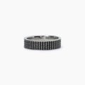 Anello Uomo Mabina Black Code Argento con Zirconi Neri Misura 21