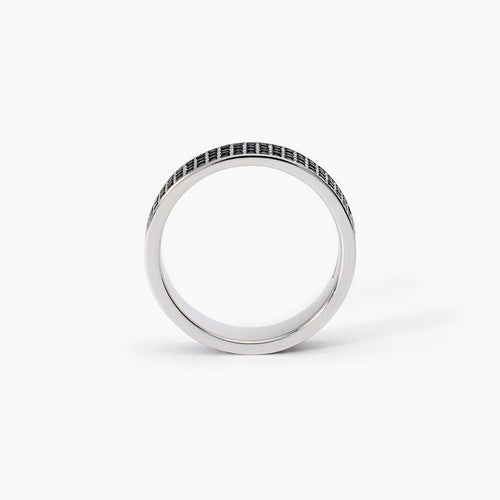 Anello Uomo Mabina Black Code Argento con Zirconi Neri Misura 21