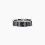 Anello Uomo Mabina Black Code Argento con Zirconi Neri Misura 23