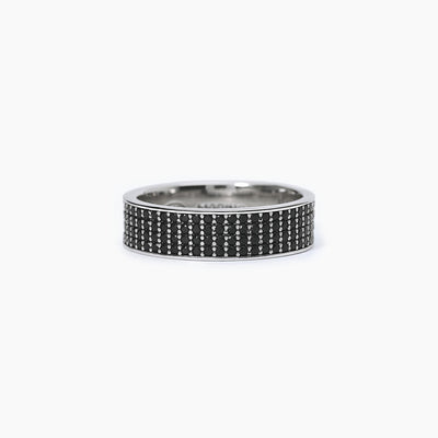 Anello Uomo Mabina Black Code Argento con Zirconi Neri Misura 23