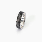 Anello Uomo Mabina Black Code Argento con Zirconi Neri Misura 23