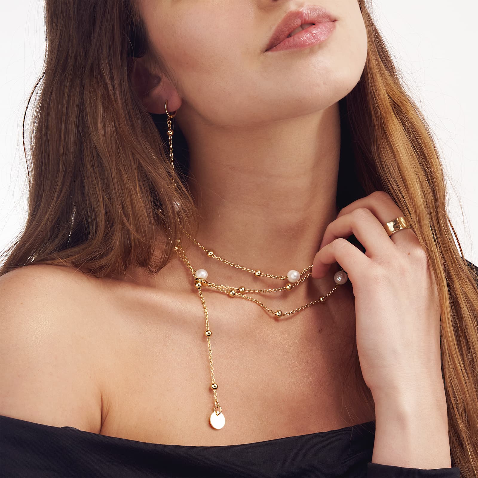 Collana Unoaerre Lunga con Perle Naturali - vista 2