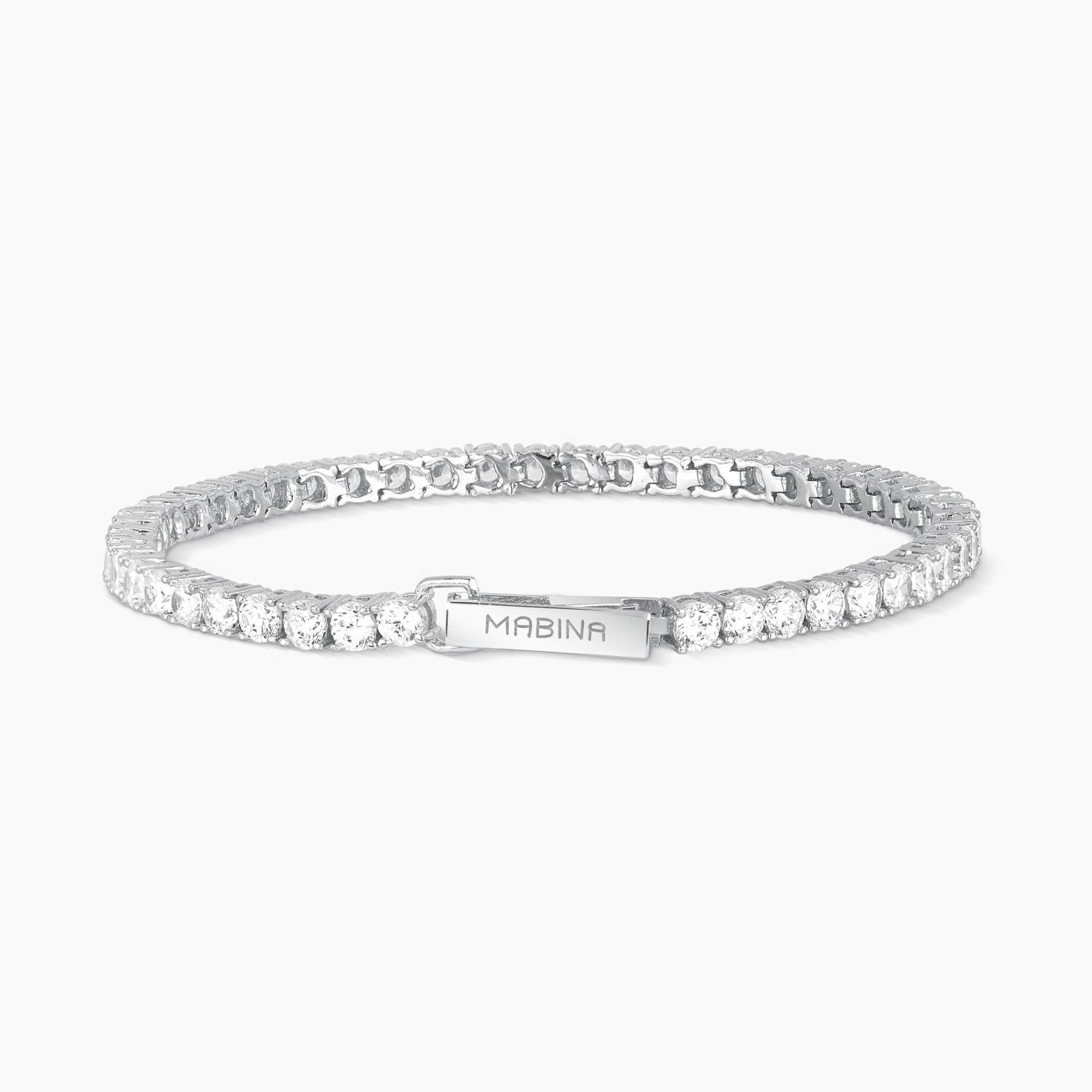 Bracciale Tennis Mabina Argento con Zirconi Bianchi 3 mm