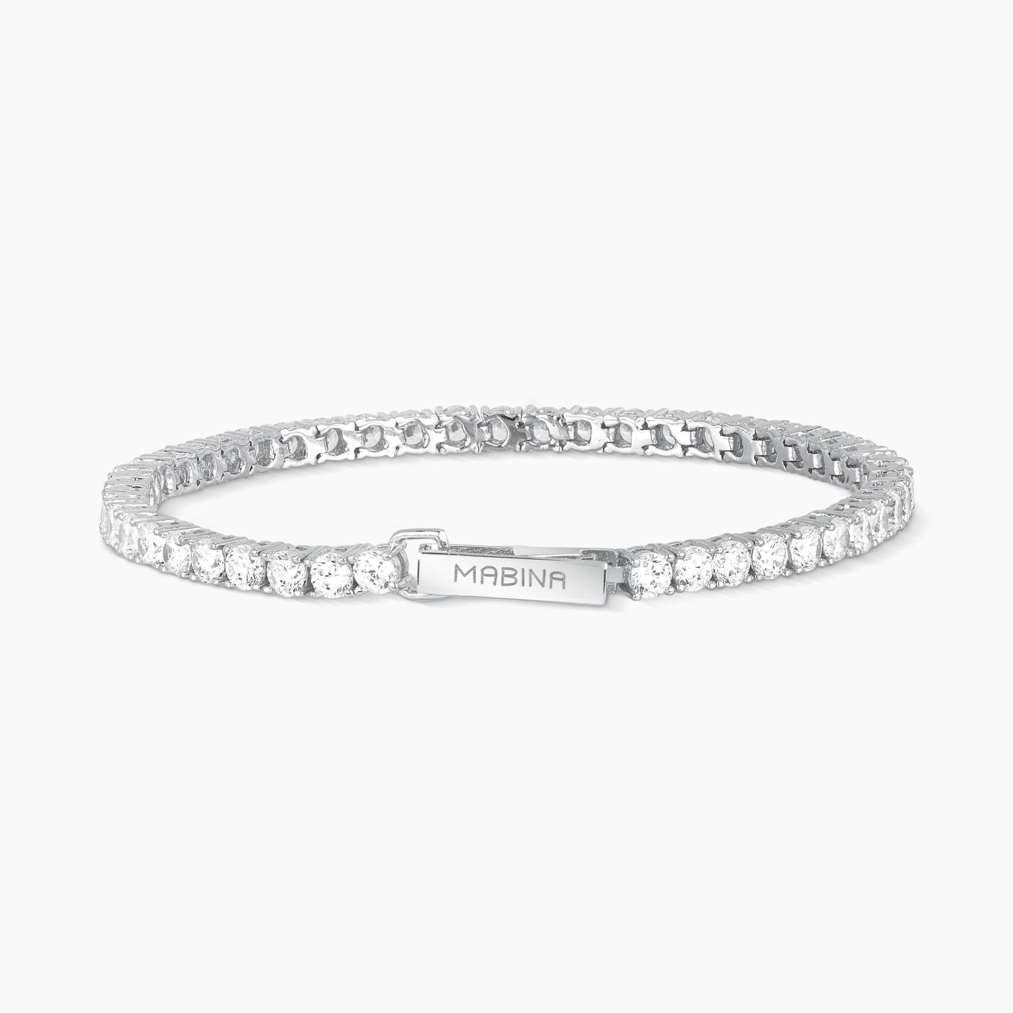 Bracciale Tennis Mabina Argento con Zirconi 3,5 mm