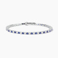 Bracciale Tennis Mabina Argento con Zaffiri Sintetici e Zirconi