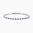 Bracciale Tennis Mabina Argento con Zaffiri Sintetici e Zirconi