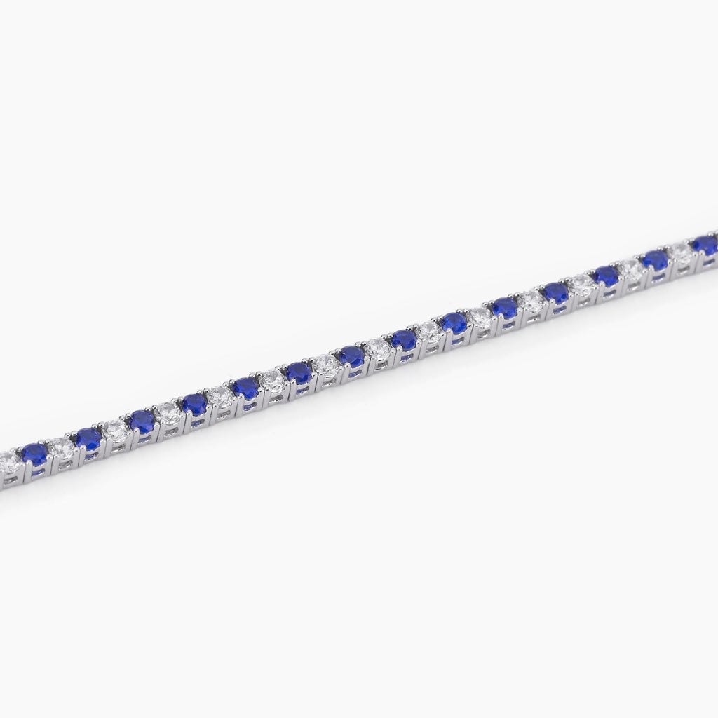 Bracciale Tennis Mabina Argento con Zaffiri Sintetici e Zirconi
