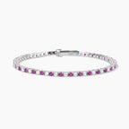 Bracciale Tennis Mabina Argento con Rubini Sintetici e Zirconi