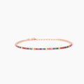 Bracciale Mini Tennis Mabina Argento Rosa con Zirconi Multicolor