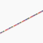 Bracciale Mini Tennis Mabina Argento Rosa con Zirconi Multicolor