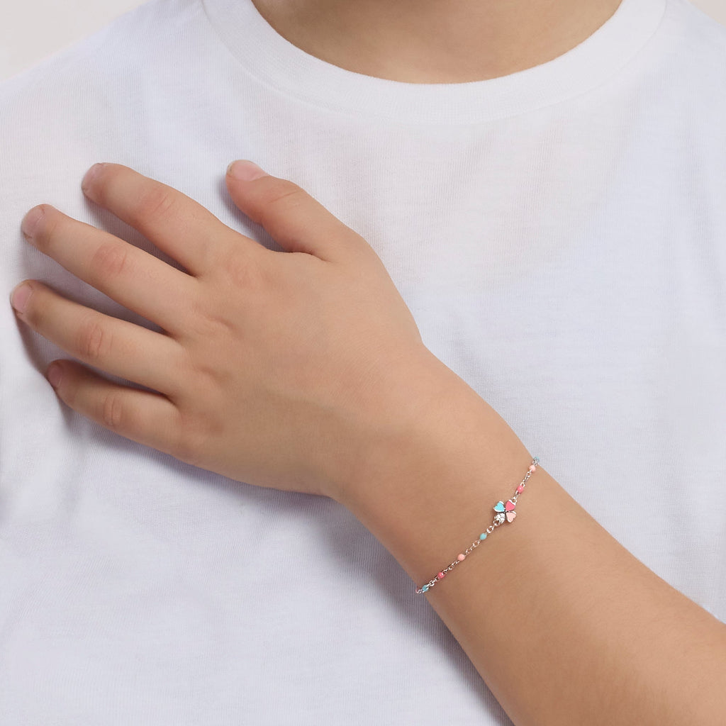 Bracciale Bambina Mabina Junior Cercami Argento con Quadrifoglio