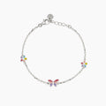 Bracciale Mabina Junior Baby Primavera Argento Farfalla e Fiori Smaltati