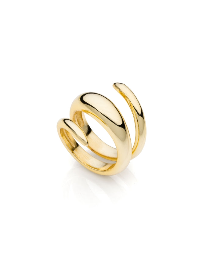 Anello Unoaerre Spirale Dorato