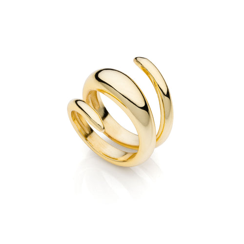 Anello Unoaerre Spirale Dorato - packshot ufficiale