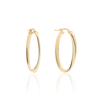 Orecchini Unoaerre Cerchio Ovale Argento 925 Dorato