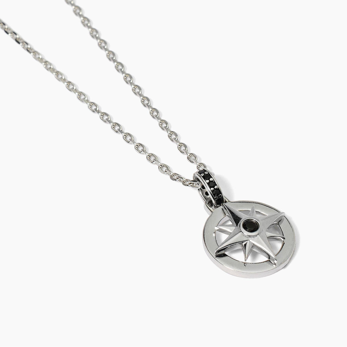 Collana Mabina Uomo Journey Argento 925 Rosa dei Venti Zirconi Neri - vista 2