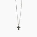 Collana Mabina Uomo Mystical Argento 925 Croce Zirconi Neri