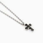Collana Mabina Uomo Mystical Argento 925 Croce Zirconi Neri - vista 2