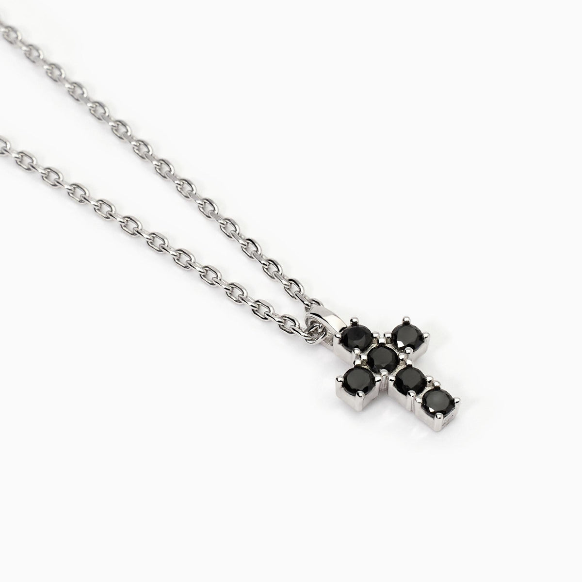 Collana Mabina Uomo Mystical Argento 925 Croce Zirconi Neri - vista 2