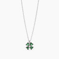 Girocollo Mabina Cercami Quadrifoglio Argento 925 Gemme Sintetiche Verdi
