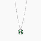 Girocollo Mabina Cercami Quadrifoglio Argento 925 Gemme Sintetiche Verdi