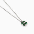 Girocollo Mabina Cercami Quadrifoglio Argento 925 Gemme Sintetiche Verdi - vista 2