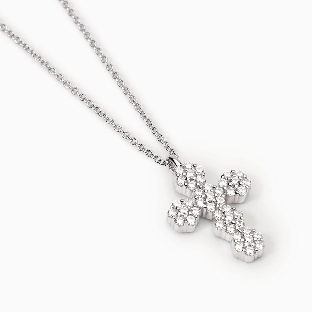 Girocollo Mabina Fior Fiore Croce in Argento 925 con Zirconi - vista 2