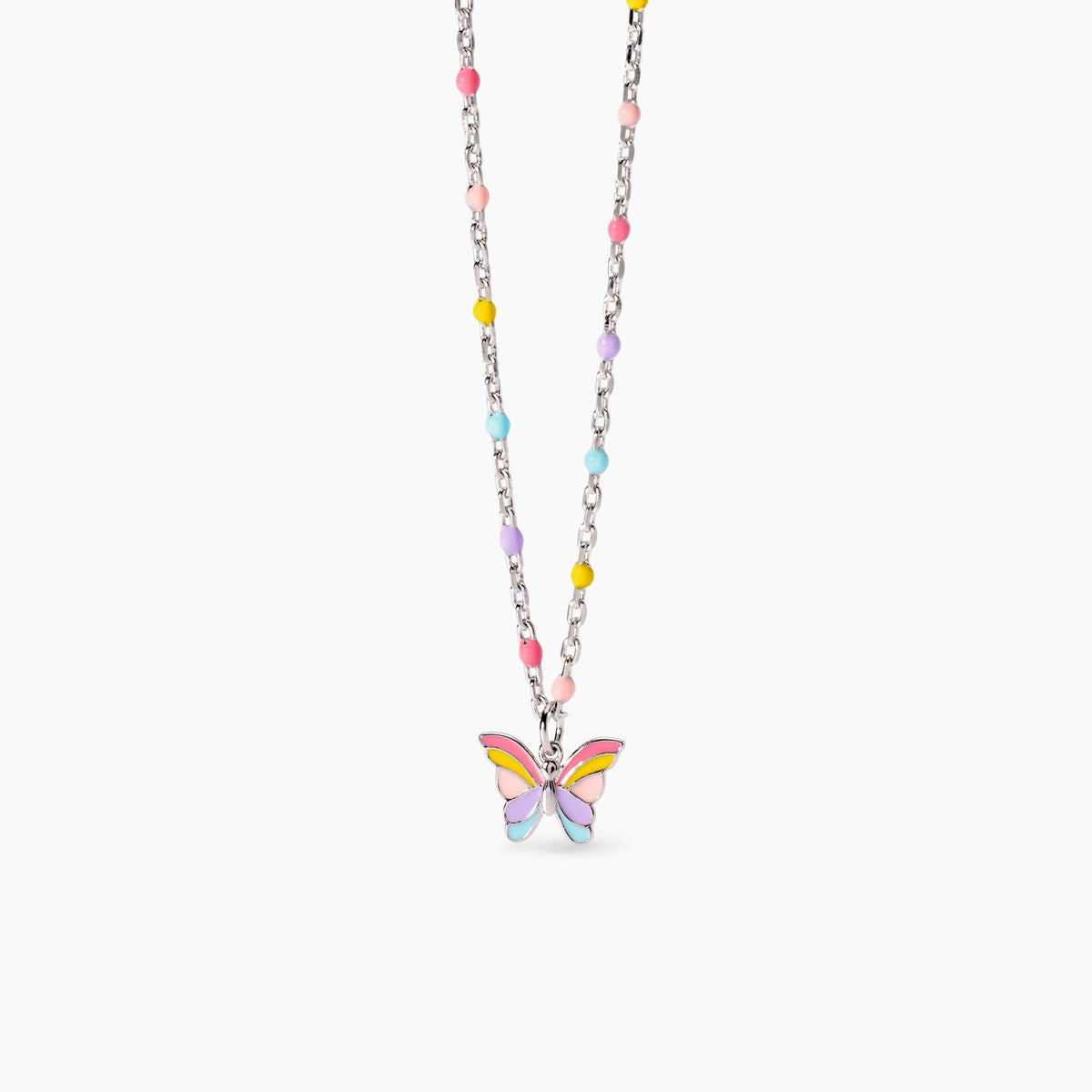 Girocollo Mabina Junior Butterfly Argento 925 Farfalla Smaltata