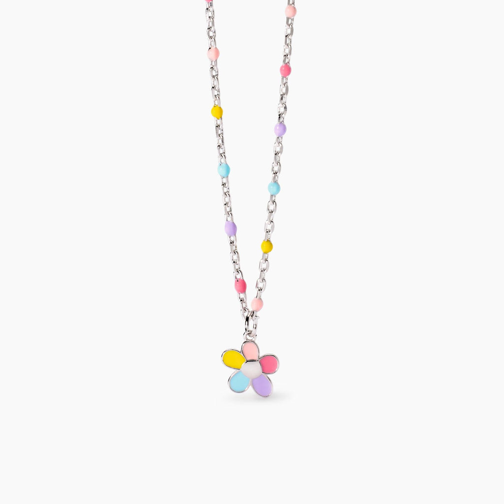 Girocollo Mabina Junior Bloom Argento 925 Fiorellino Smaltato