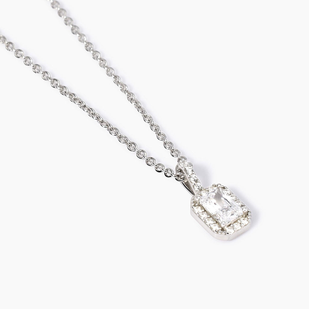 Girocollo Mabina Pendente Ottagonale Argento 925 con Zirconi Baguette - vista 2