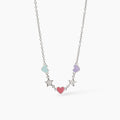 Girocollo Bambina Mabina Junior Cuor di Stelle Argento con Cuori Smaltati