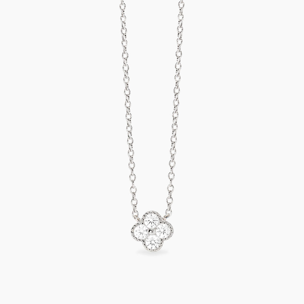 Girocollo Mabina Fiore a Quattro Zirconi in Argento 925