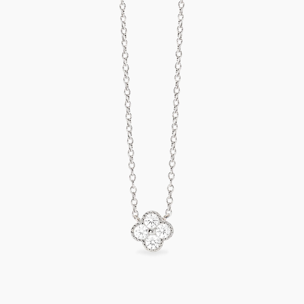 Girocollo Mabina Fiore a Quattro Zirconi in Argento 925