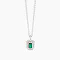 Girocollo Mabina Argento 925 Gemma Sintetica Color Smeraldo e Zirconi