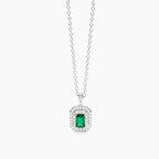 Girocollo Mabina Argento 925 Gemma Sintetica Color Smeraldo e Zirconi