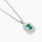 Girocollo Mabina Argento 925 Gemma Sintetica Color Smeraldo e Zirconi - vista 2