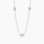 Collana Bambina Mabina Junior Petit Cœur Argento con Cuori Rosa