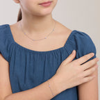 Collana Bambina Mabina Junior Petit Cœur Argento con Cuori Rosa