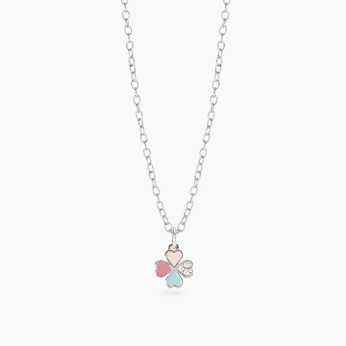 Girocollo Mabina Junior Cercami Argento 925 Quadrifoglio Smaltato