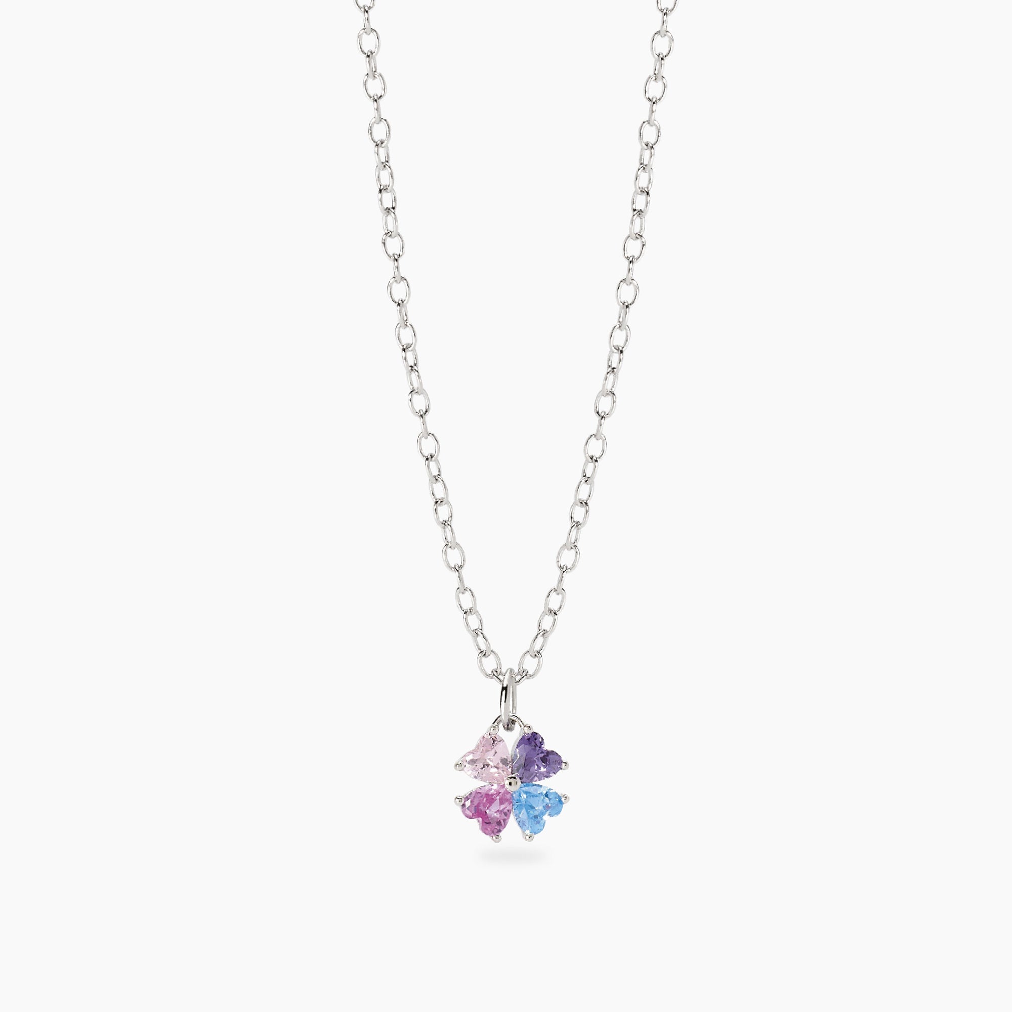 Collana Bambina Mabina Junior Quattro Desideri Argento con Quadrifoglio