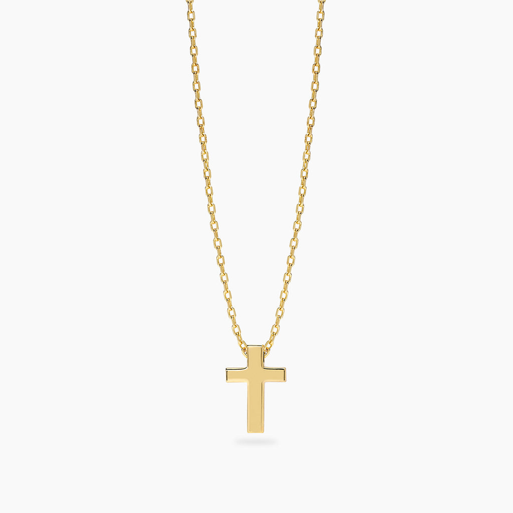 Collana Mabina Uomo Argento 925 Placcato Oro 18K Croce