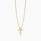 Collana Mabina Uomo Argento 925 Placcato Oro 18K Croce