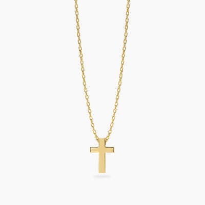 Collana Mabina Uomo Argento 925 Placcato Oro 18K Croce