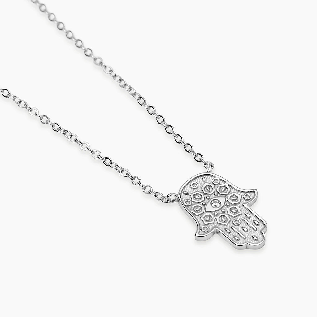 Girocollo Mabina Hamsa Mano di Fatima in Argento 925 Rodiato - vista 2
