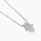 Girocollo Mabina Hamsa Mano di Fatima in Argento 925 Rodiato - vista 2