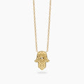 Girocollo Mabina Hamsa Mano di Fatima in Argento 925 Placcato Oro 18K