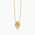 Girocollo Mabina Hamsa Mano di Fatima in Argento 925 Placcato Oro 18K
