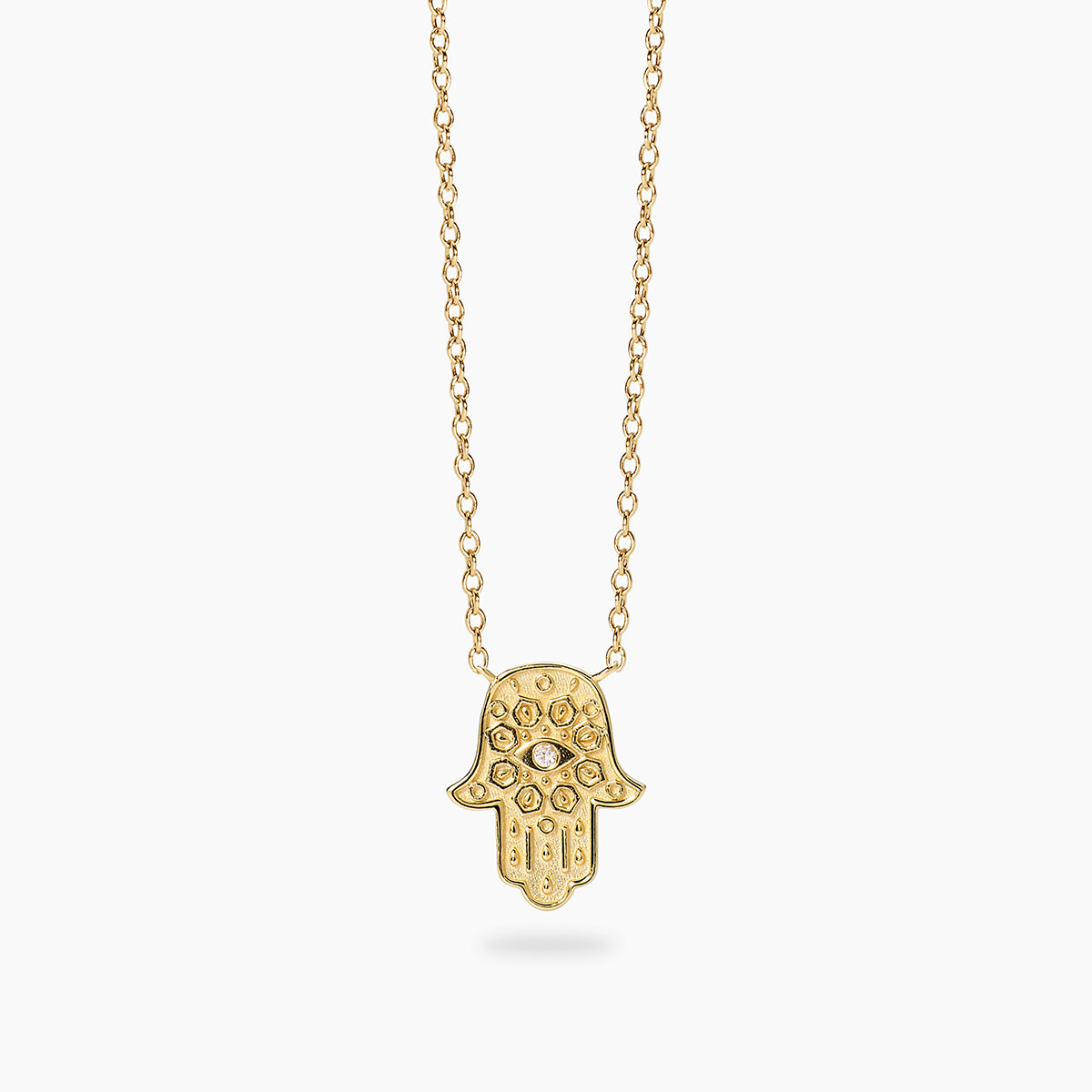 Girocollo Mabina Hamsa Mano di Fatima in Argento 925 Placcato Oro 18K