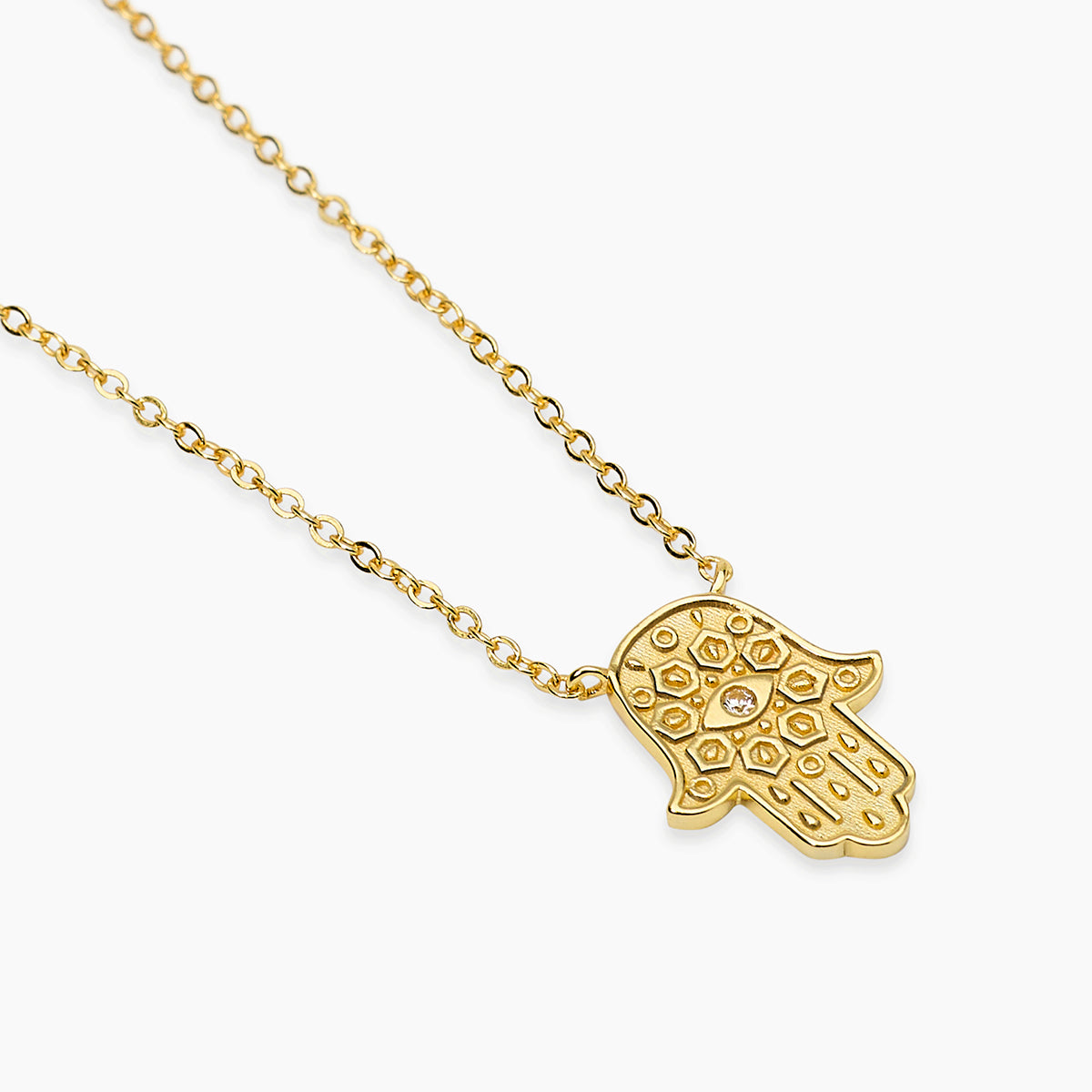 Girocollo Mabina Hamsa Mano di Fatima in Argento 925 Placcato Oro 18K - vista 2